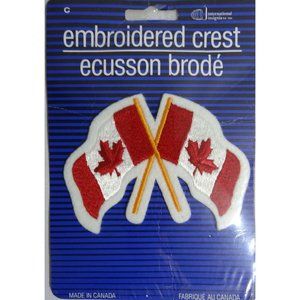 Embroidered Canada Flags Crest Patch Self-Adhesive Emblem Red Maple Leafs NEW